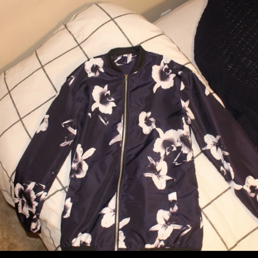 Floral purple bomber jacket